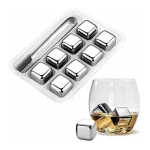 یخ استیل ضدزنگ 8 عددی با انبر و جعبه پلاستیکی - تصویر 3