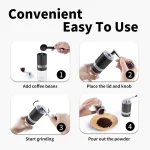 آسیاب دستی قهوه با 6 درجه تنظیم - تصویر 3