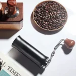 آسیاب دستی قهوه تیغه فولادی تمام مشکی دسته چوبی - تصویر 4