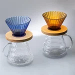 دریپر V60 شیشه رنگی با پایه چوبی طرح کالیتا - تصویر 5