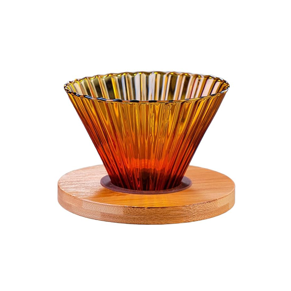دریپر V60 شیشه رنگی با پایه چوبی طرح کالیتا6 دریپر V60 شیشه رنگی با پایه چوبی طرح کالیتا - تصویر 1