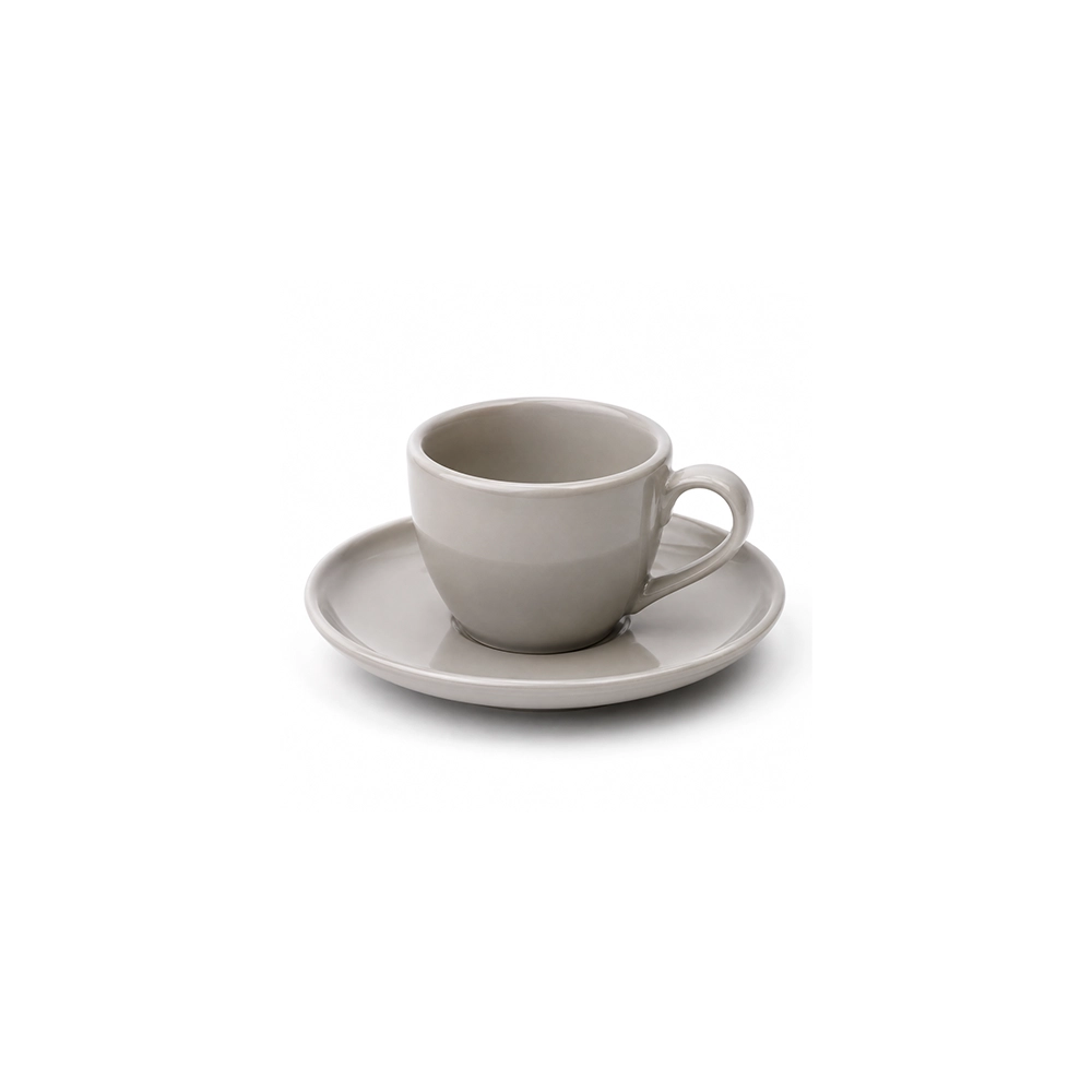 کاپ تک طوسی کاپ و نعلبکی قهوه سینگل رنگ طوسی حجم 60 میلی لیتر - تصویر 1